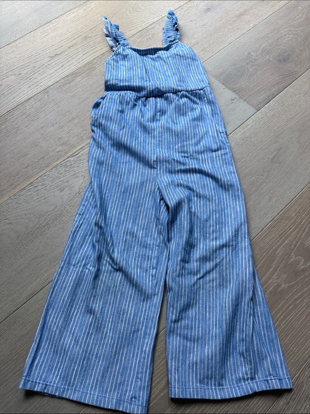 Cat & Jack Blue Striped Wide-Leg Girls' Jumpsuit